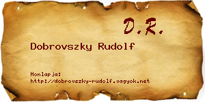 Dobrovszky Rudolf névjegykártya